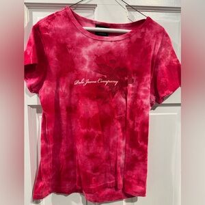 NWOT Polo Jeans Co Ralph Lauren Women’s Pink Tie-Dye Short Sleeve T Script Logo